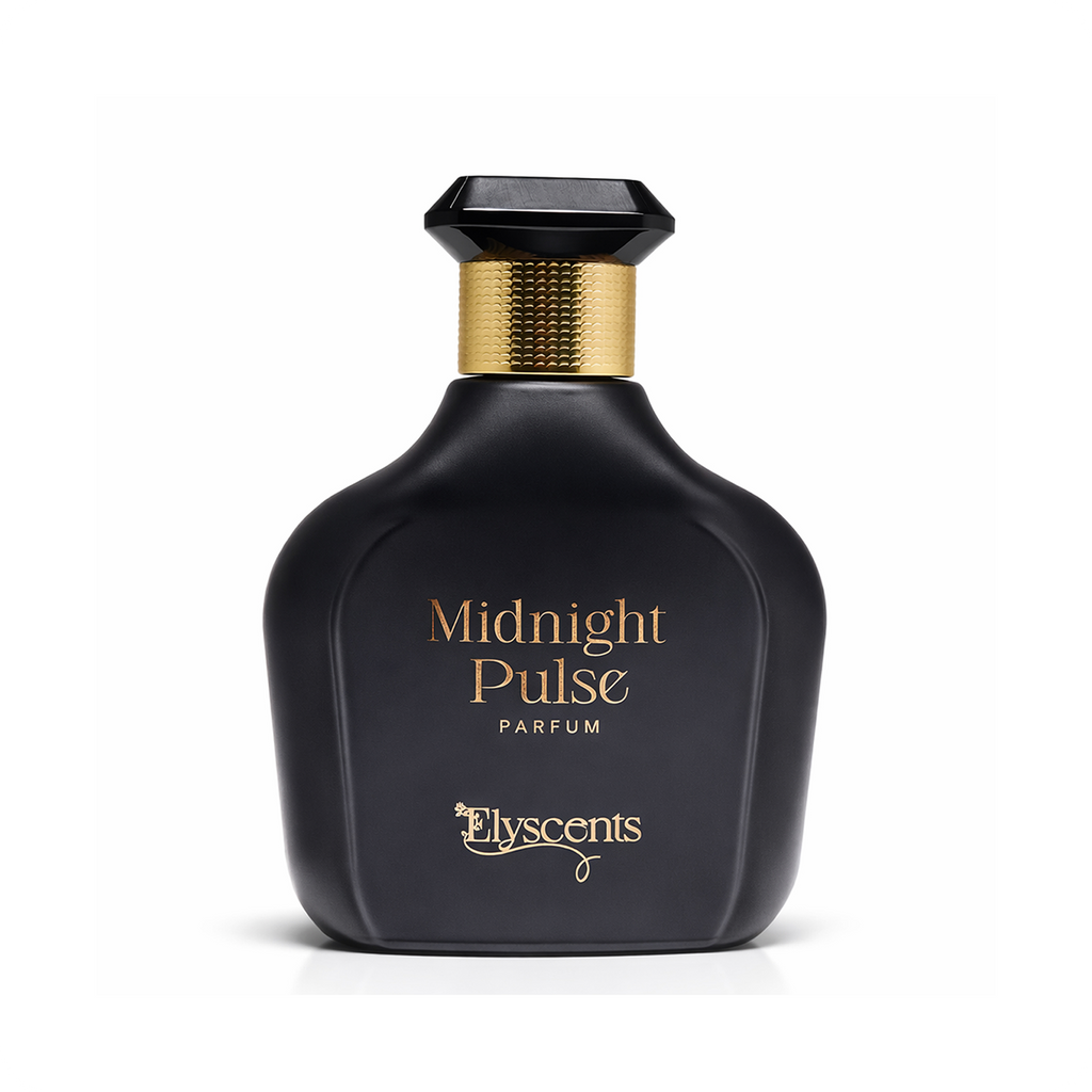 Midnight Pulse bold spicy woody perfume bottle by Elyscents UAE
