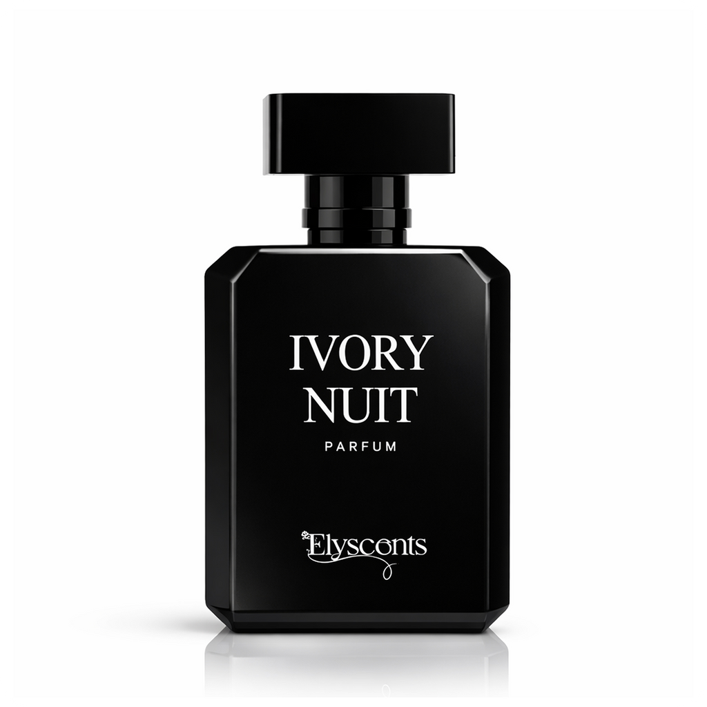 Ivory Nuit creamy and smooth perfume bottle by Elyscents UAE