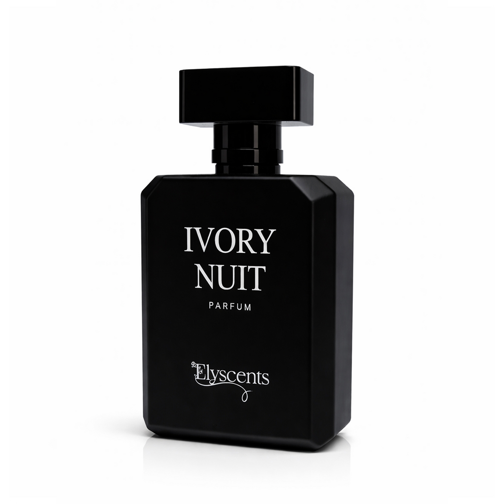 Ivory Nuit creamy and smooth perfume bottle by Elyscents UAE