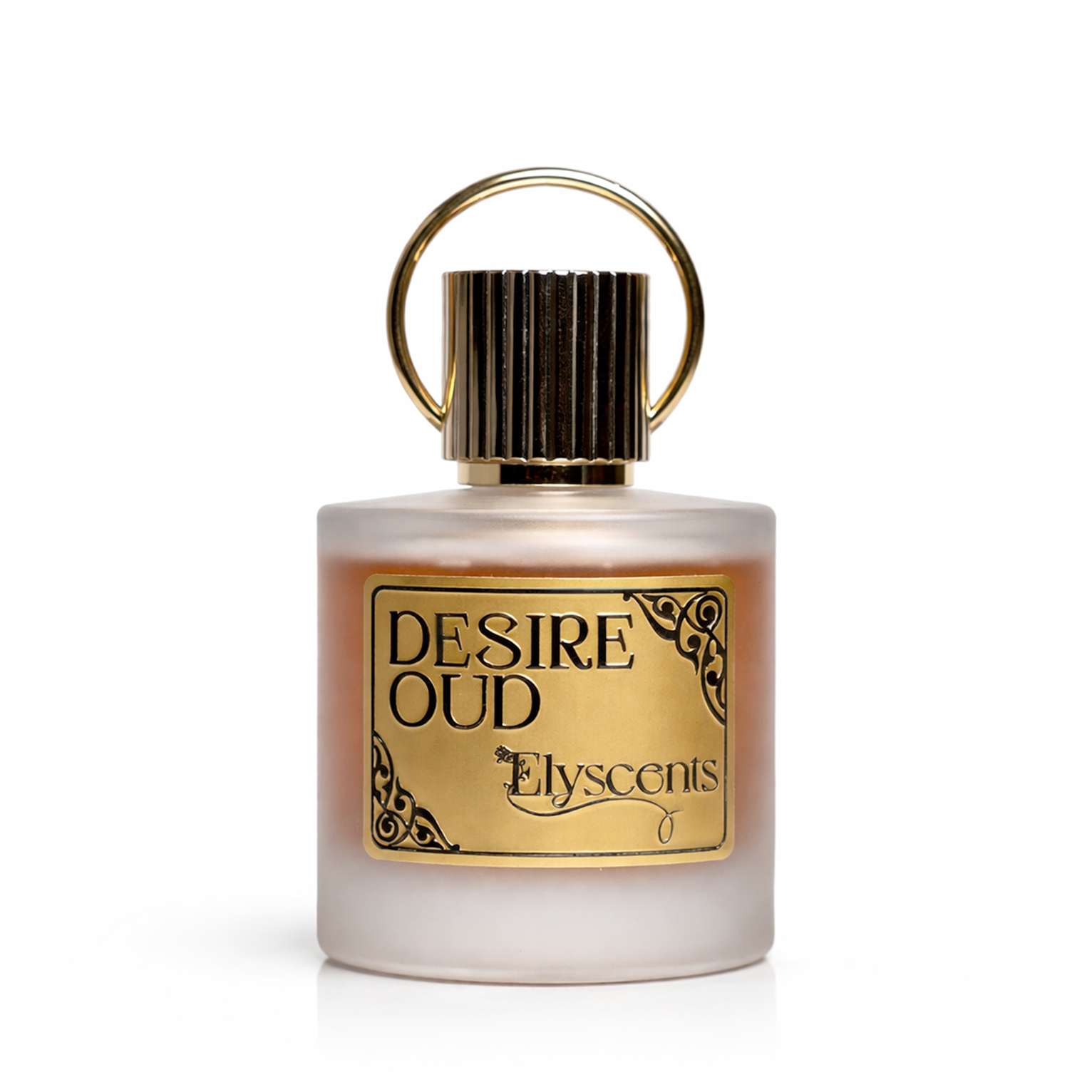 Desire Oud warm oud and woody perfume bottle by Elyscents UAE